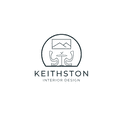 White and Blue Minimalist Interior Design Logo